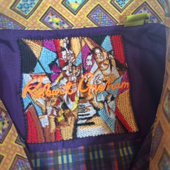 Robert Graham Men’s Button Down Shirt Size M Multicolor Cotton Classic Fit - Picture 6 of 6